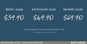 Jeans Sale at Bootlegger